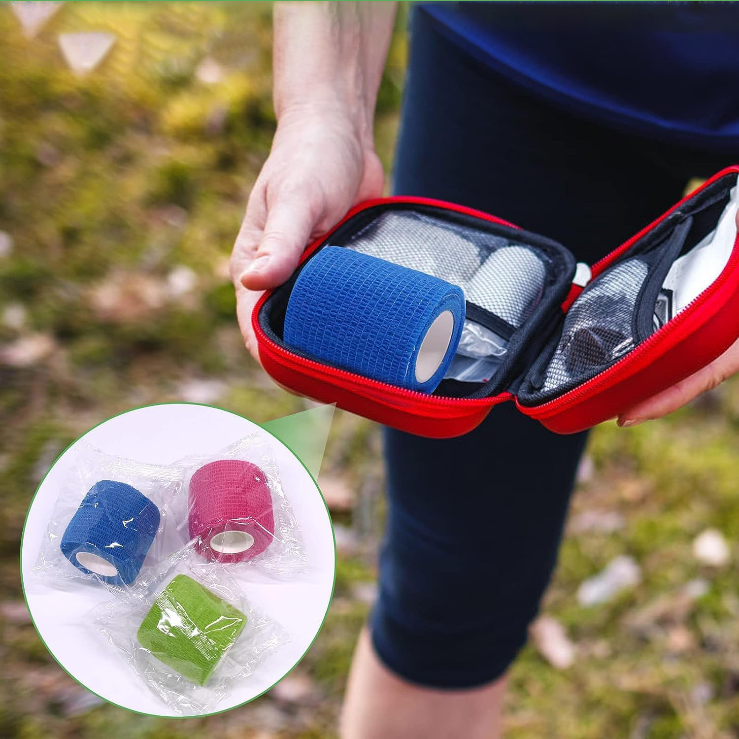 کیت کمک های اولیه بدون لاتکس، باند منسجم بسته بندی شده انعطاف پذیر